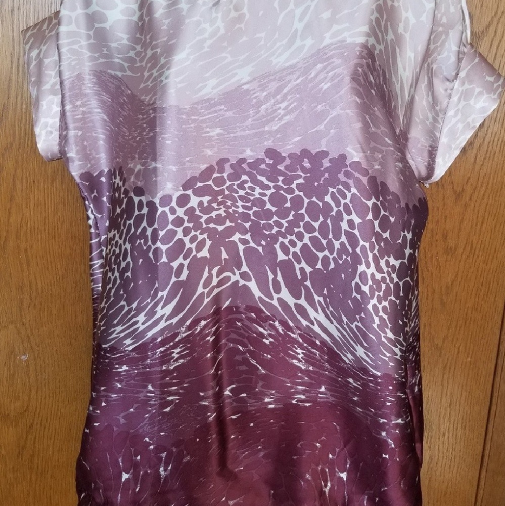 New York & company purple animal print blouse - Picture 5 of 8